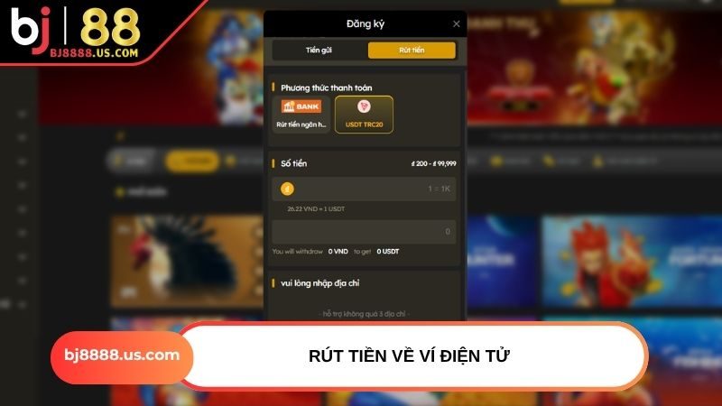 Rút tiền về ví điện tử